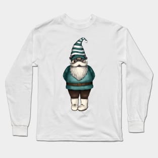 Vintage Gnome Pug Long Sleeve T-Shirt